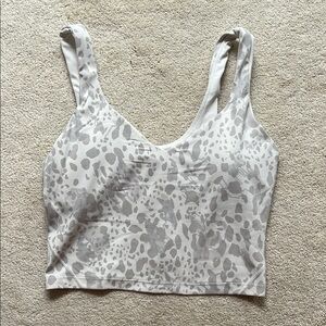 Lululemon Athletica Gray Patterned Crop Top